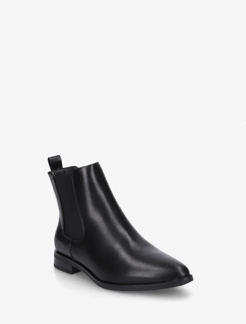 Bottines en simili à bouts pointus - Noir