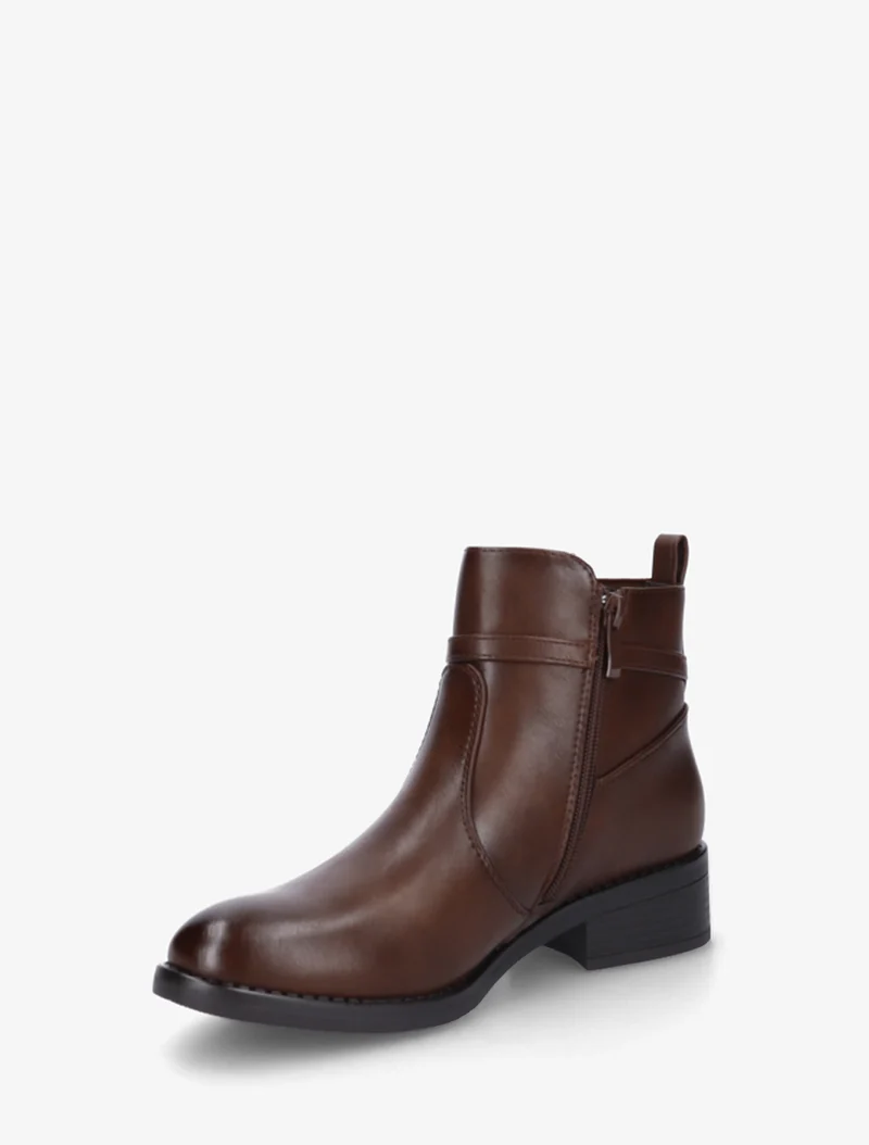 Bottines élastiquées en simili à boucle - Chocolat