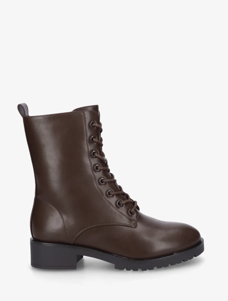 Bottines hautes à lacets - Marron