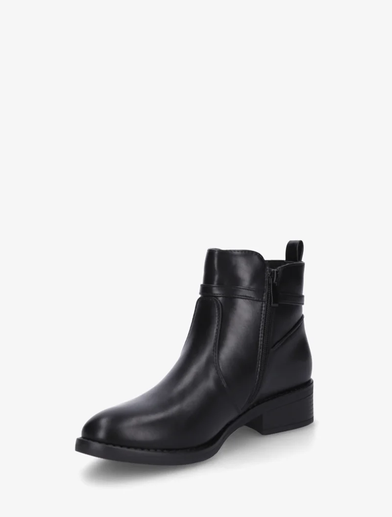 Bottines élastiquées en simili à boucle - Noir