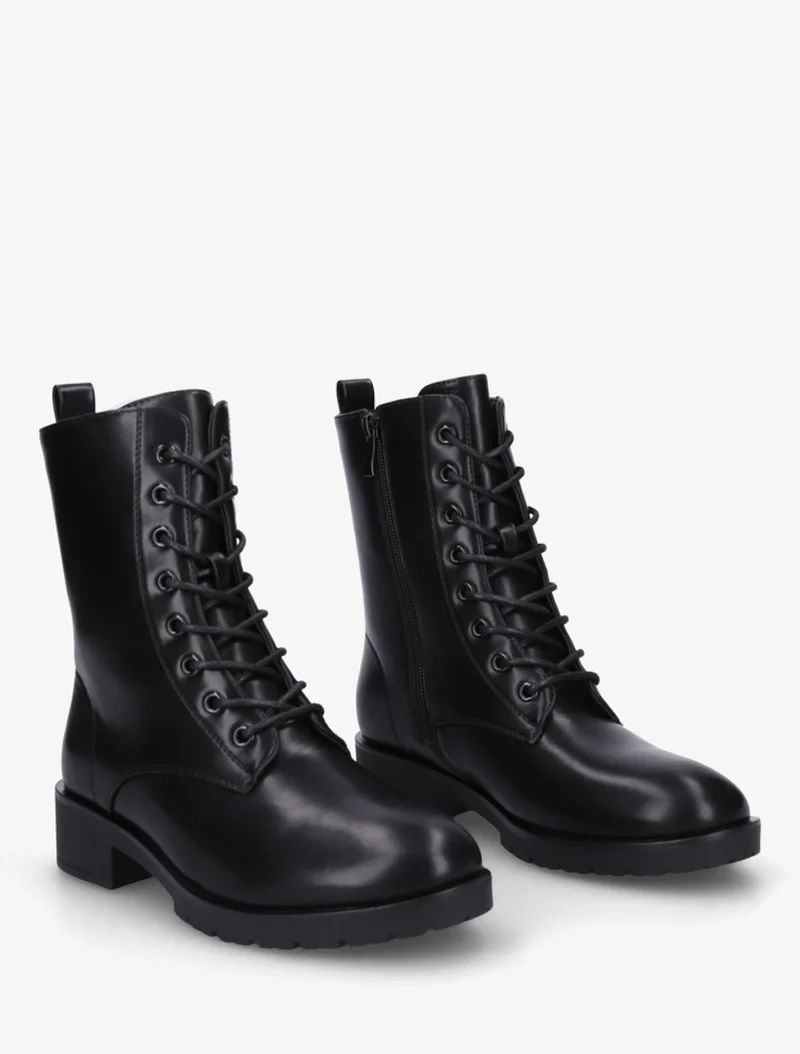 Bottines hautes à lacets - Noir