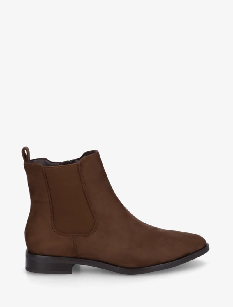 Bottines en suédine à bouts pointus - Chocolat