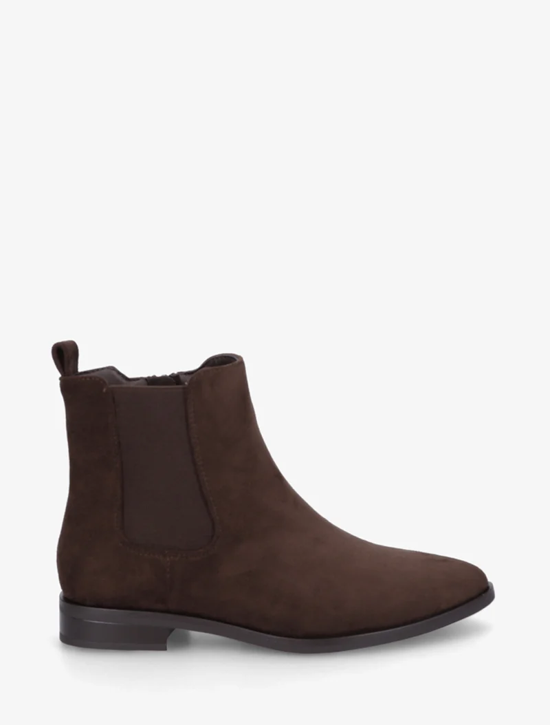 Bottines en suédine à bouts pointus - Marron