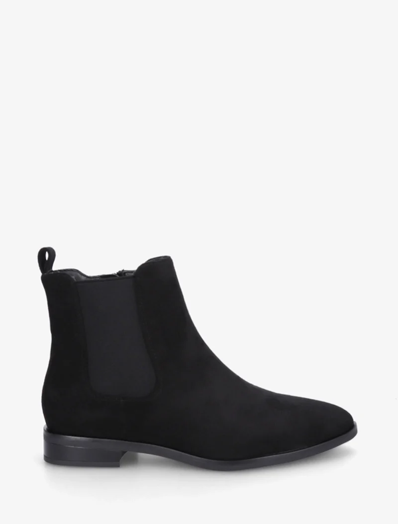 Bottines en suédine à bouts pointus - Noir