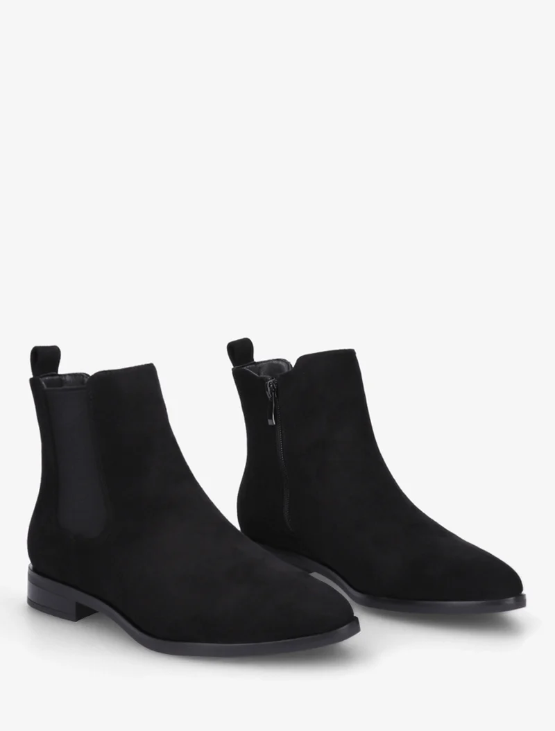 Bottines en suédine à bouts pointus - Noir
