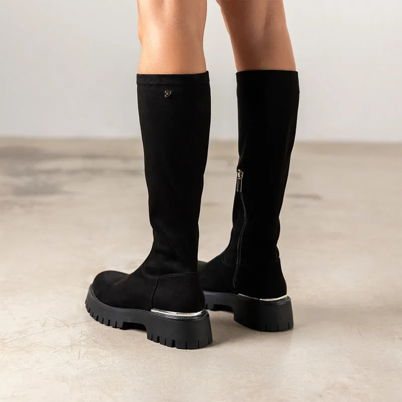 HIGH VELVET BOOTS WITH TRACK SOLE ENYING