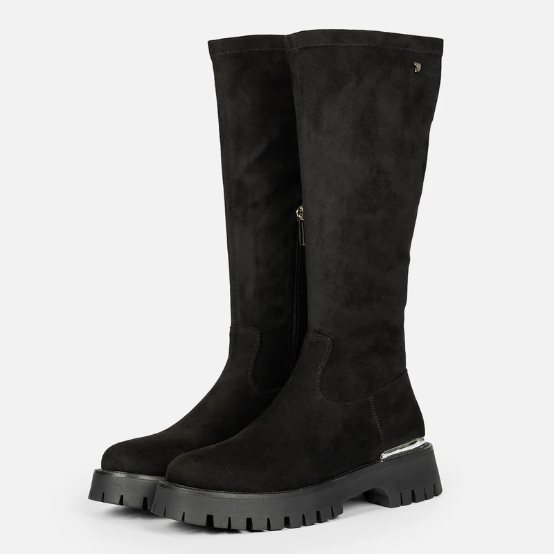 HIGH VELVET BOOTS WITH TRACK SOLE ENYING