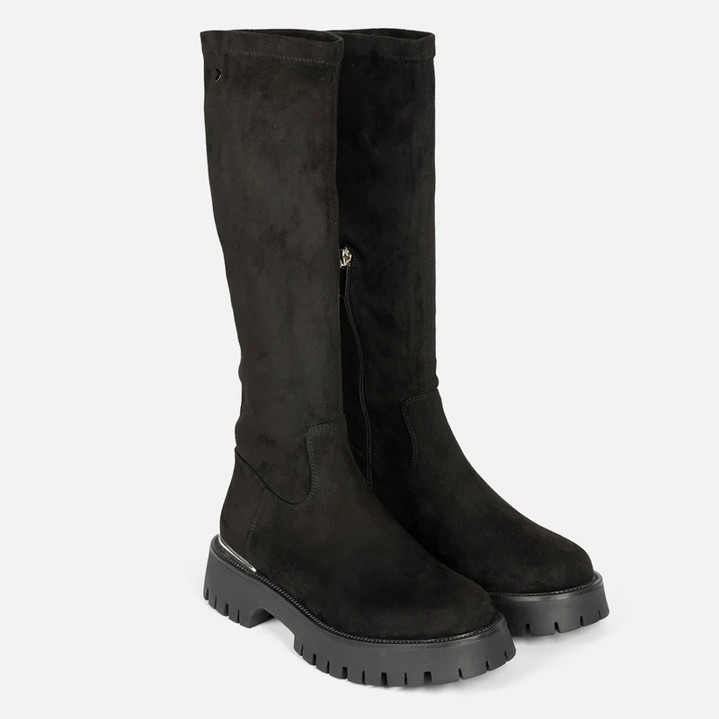HIGH VELVET BOOTS WITH TRACK SOLE ENYING