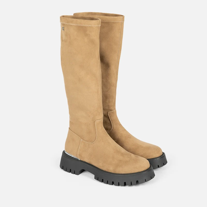HIGH VELVET BOOTS WITH TRACK SOLE ENYING