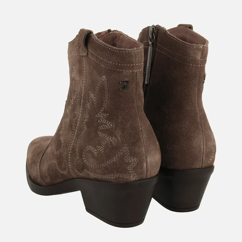COWBOY BOOTS WITH HEEL IN SUEDE LEATHER LENZING