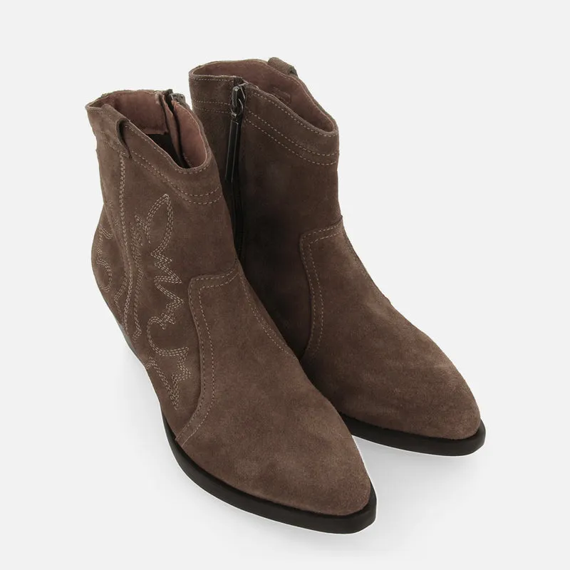 COWBOY BOOTS WITH HEEL IN SUEDE LEATHER LENZING