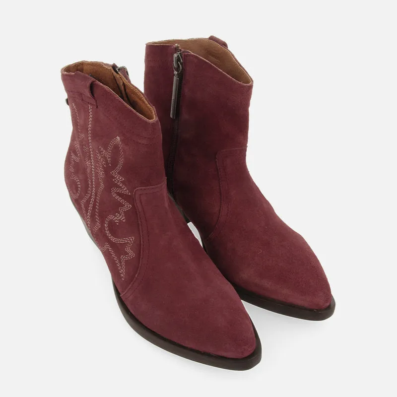 COWBOY BOOTS WITH HEEL IN SUEDE LEATHER LENZING