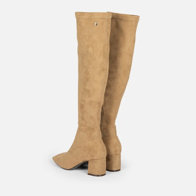 ELASTIC HIGH BOOTS WITH HEEL POPRAD