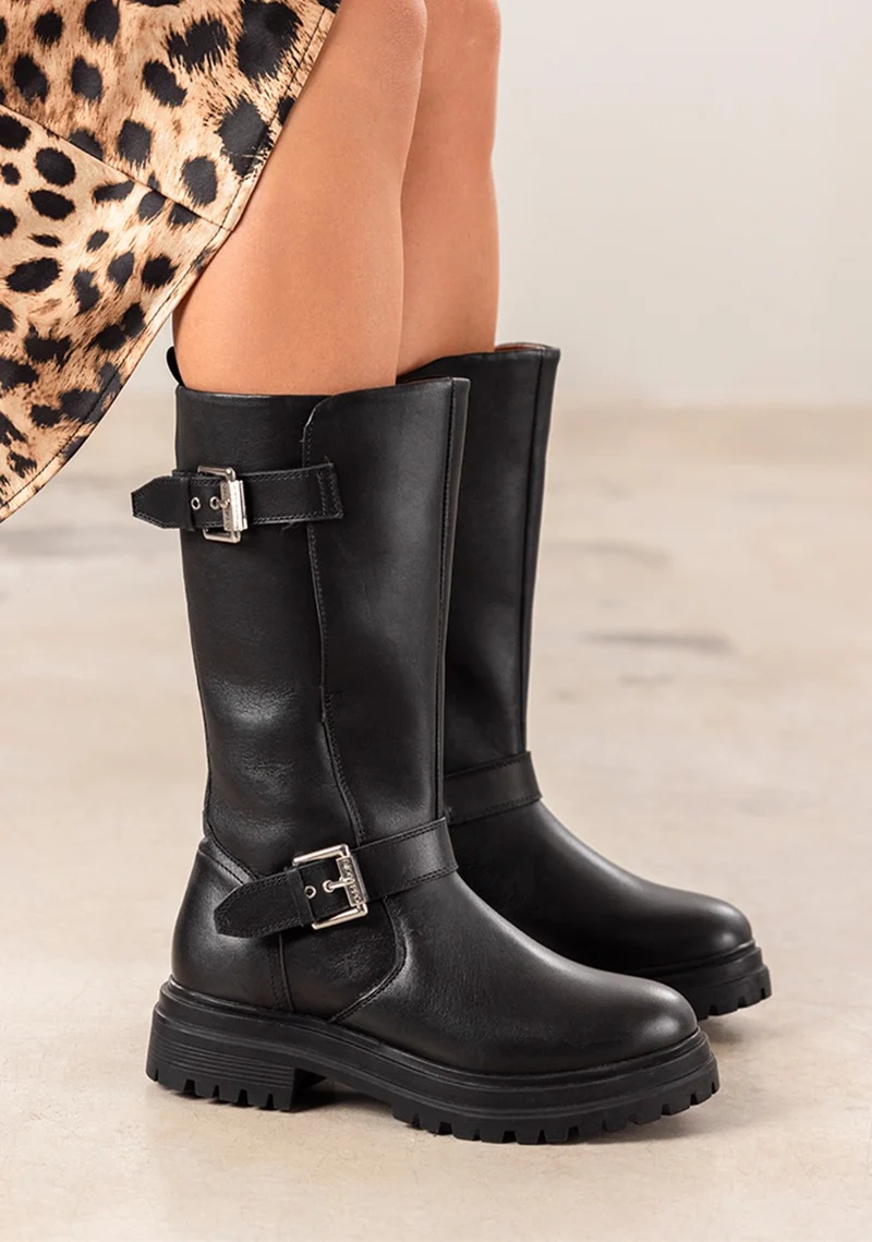 LEATHER BIKER BOOTS NOVAKY