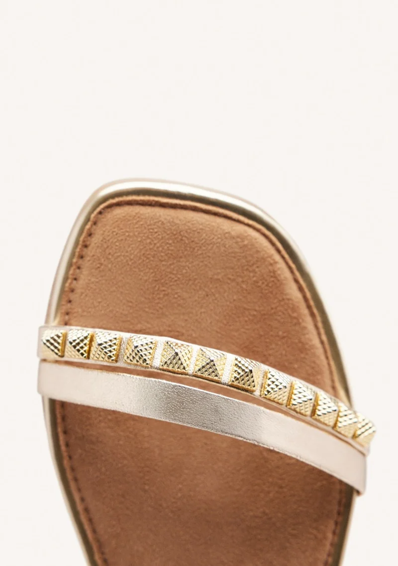 LEATHER SANDALS WITH STUDS AND BEADS PHOEBE