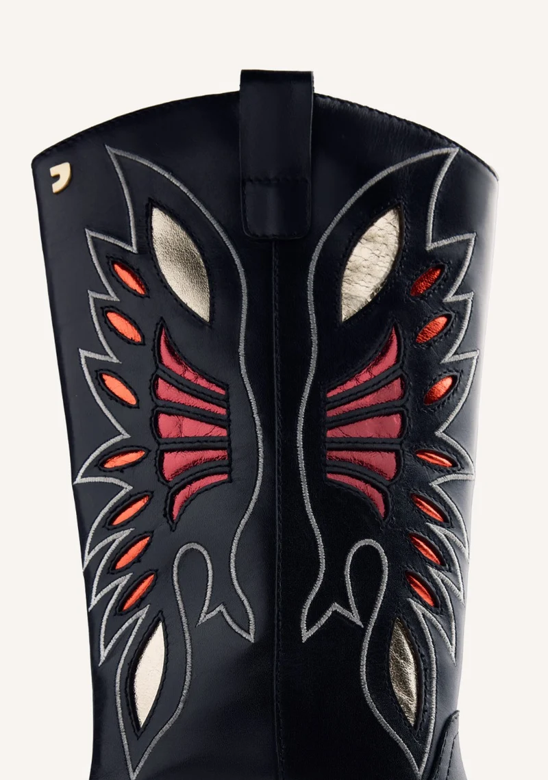 LEATHER ANIMAL PRINTBOY BOOTS NISSWA