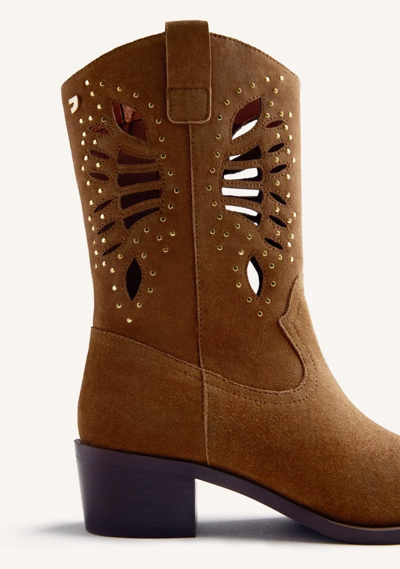 LEATHER ANIMAL PRINTBOY BOOTS MILTONA