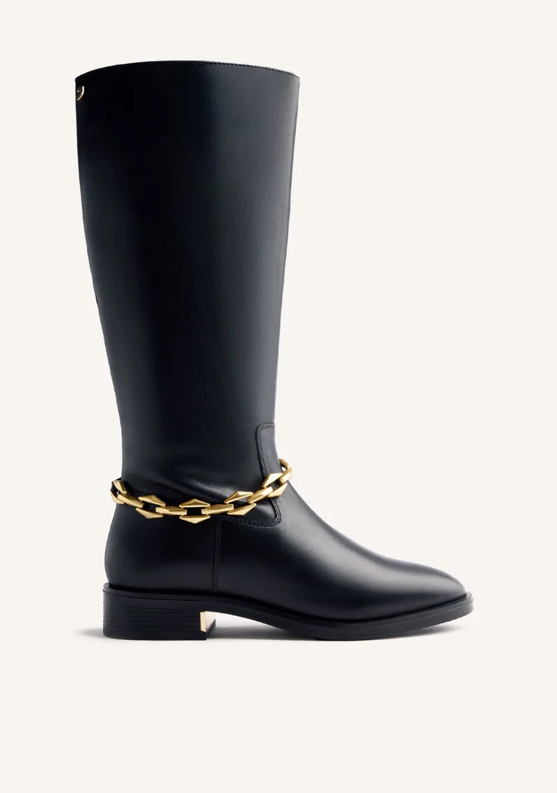 CHAIN LEATHER BOOTS AGRAM
