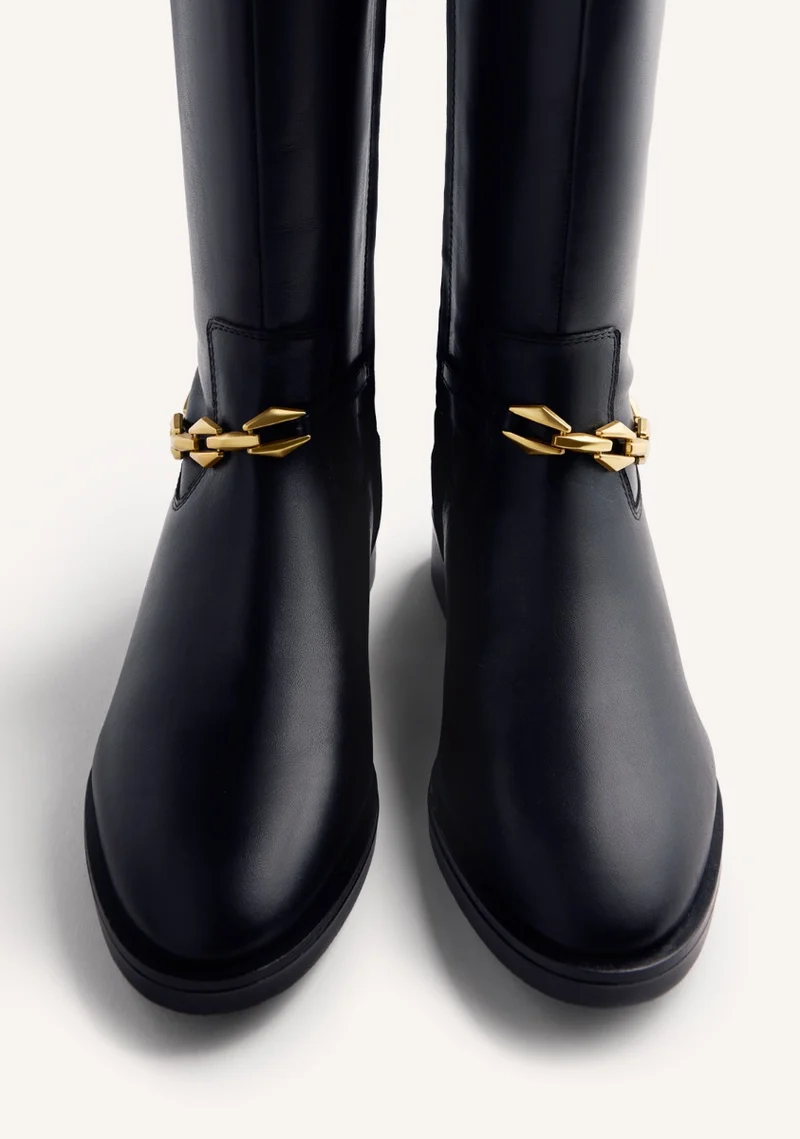 CHAIN LEATHER BOOTS AGRAM