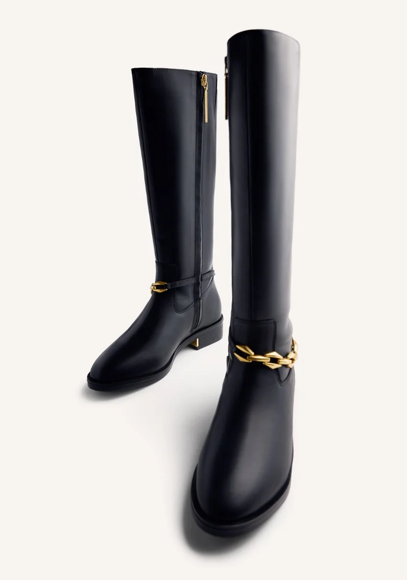 CHAIN LEATHER BOOTS AGRAM