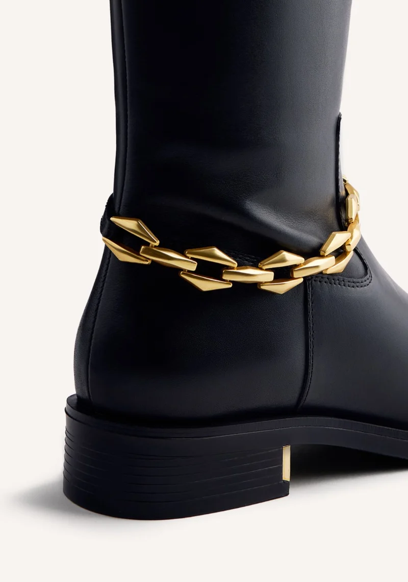 CHAIN LEATHER BOOTS AGRAM
