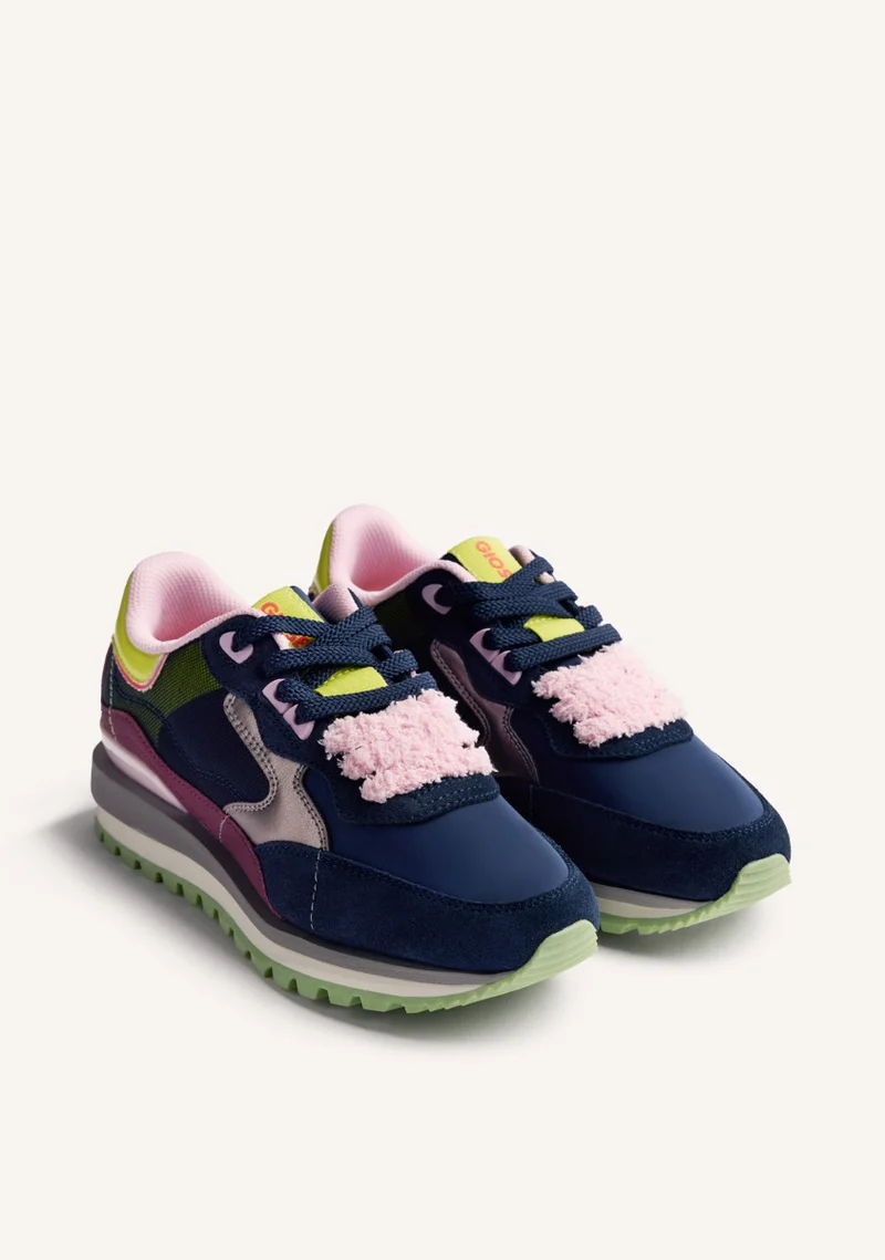 LEATHER AND NYLON SNEAKERS FORADA