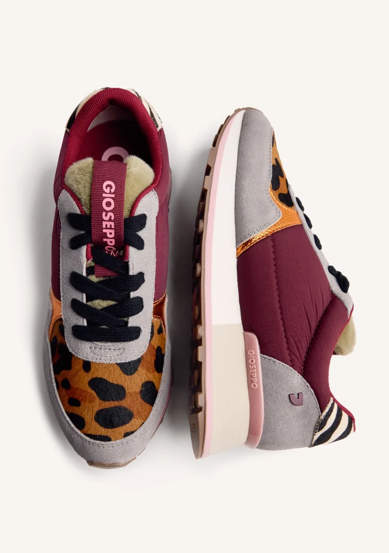ANIMAL PRINT LEATHER AND FUR SNEAKERS POSEN