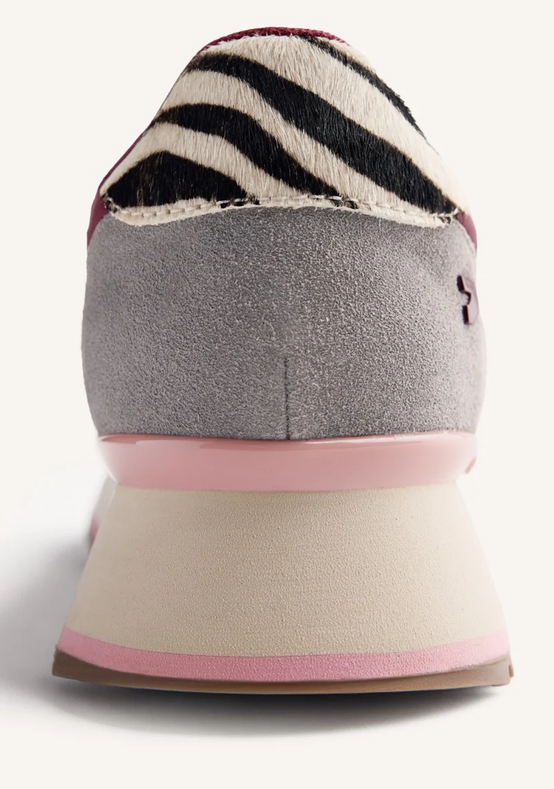 ANIMAL PRINT LEATHER AND FUR SNEAKERS POSEN