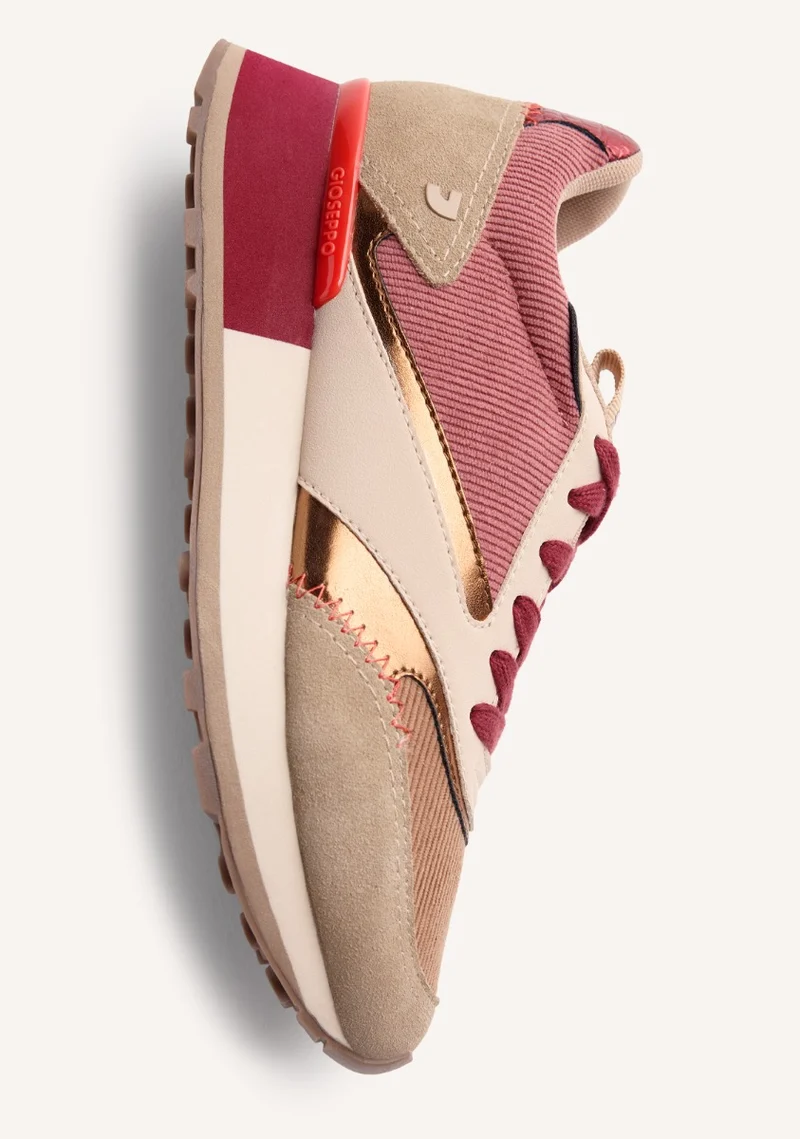 LEATHER AND CORDUROY SNEAKERS LAWTON