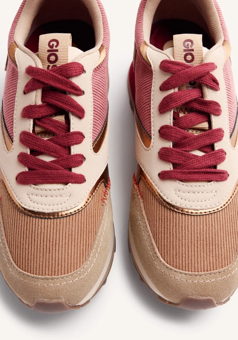 LEATHER AND CORDUROY SNEAKERS LAWTON