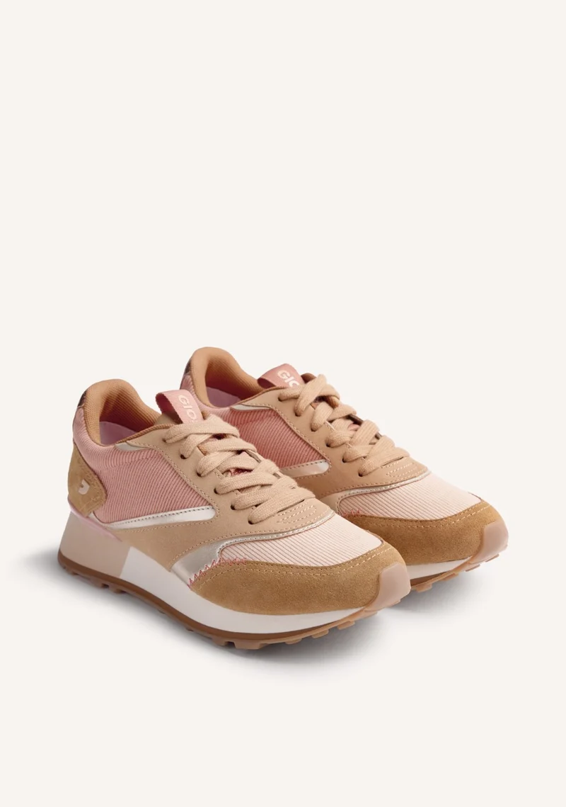 LEATHER AND CORDUROY SNEAKERS LAWTON