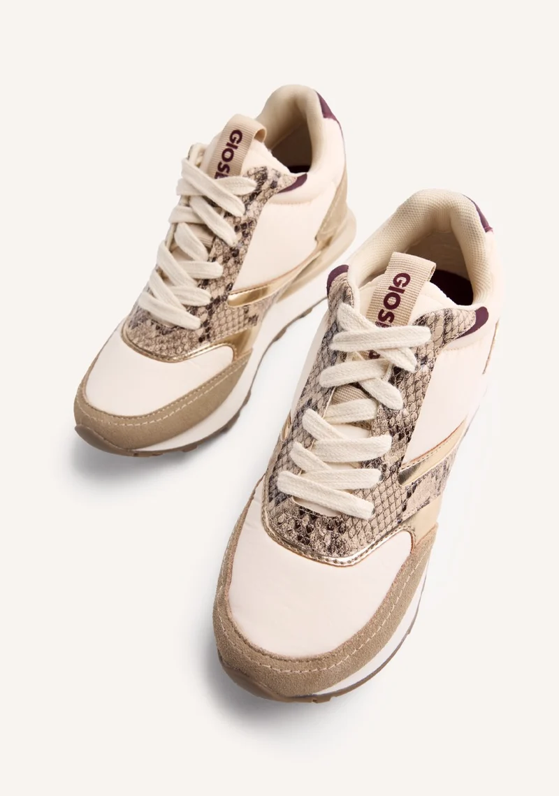 WEDGE LEATHER SNEAKERS HEMLOCK