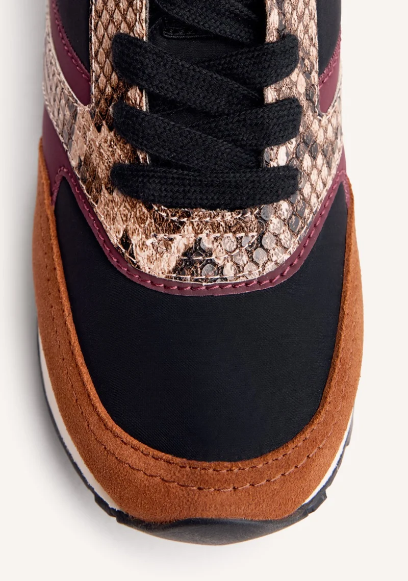 WEDGE LEATHER SNEAKERS HEMLOCK