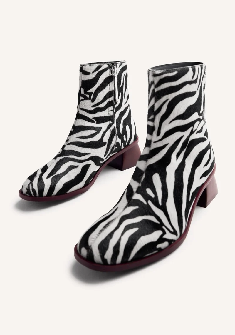 ANIMAL PRINT LEATHER BOOTS REMER