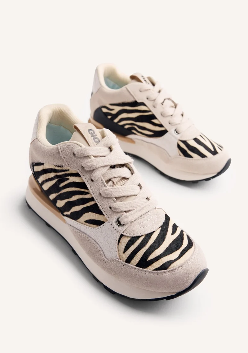 WEDGE ANIMAL PRINT LEATHER SNEAKERS BARODA