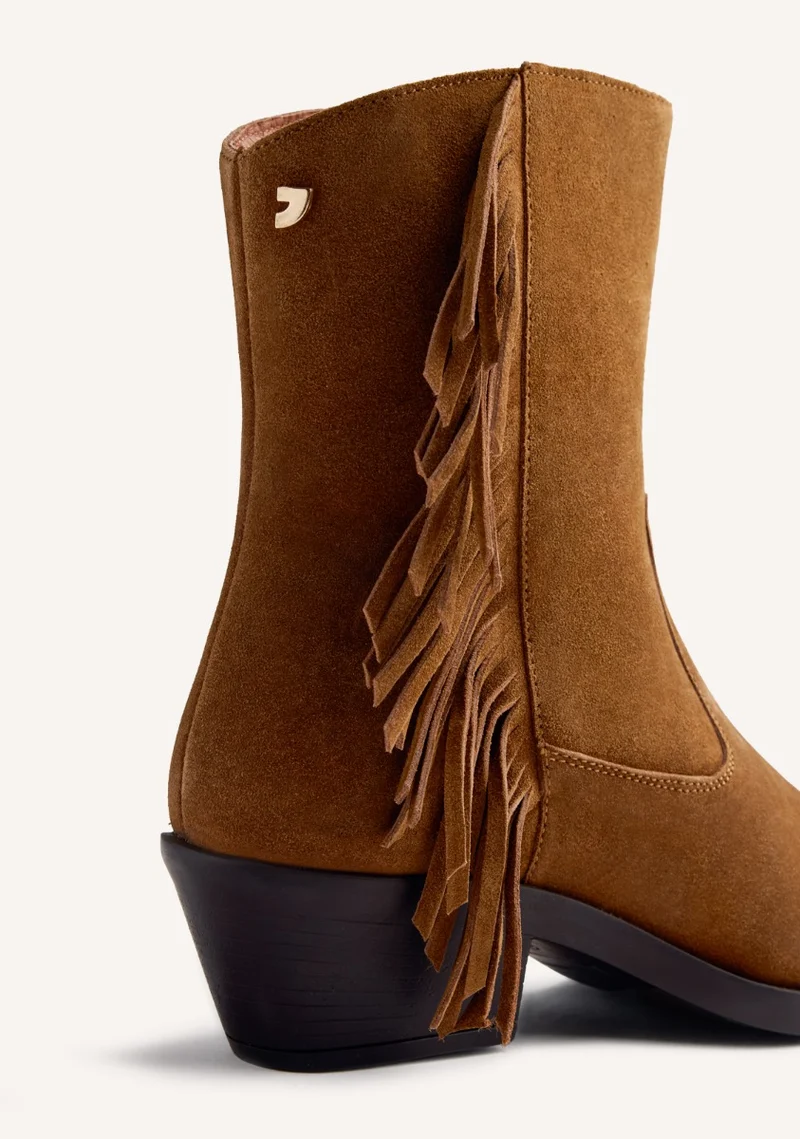 LEATHER FRINGES ANIMAL PRINTBOY BOOTS KASSON