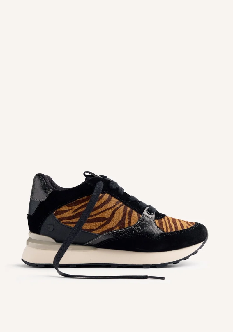 WEDGE ANIMAL PRINT LEATHER SNEAKERS BARODA