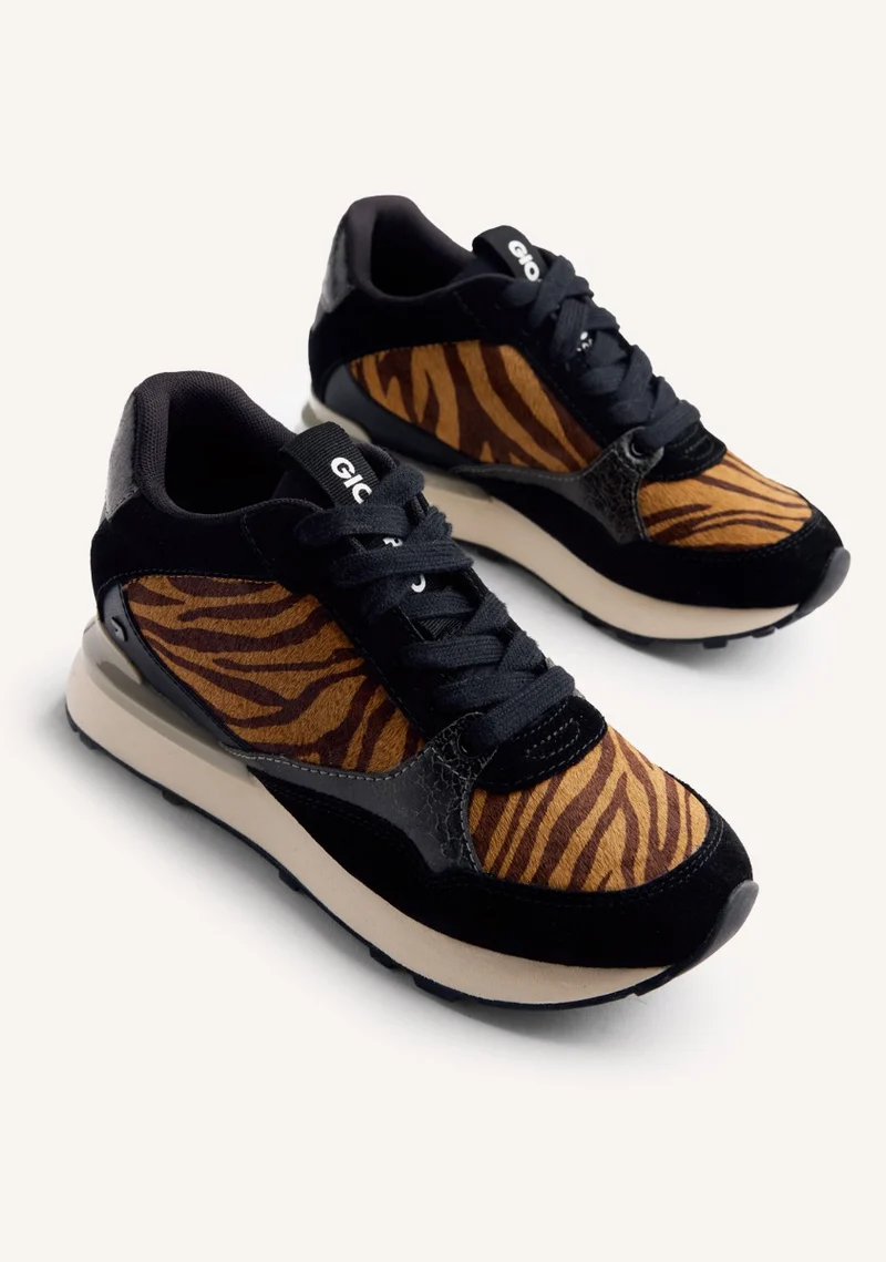 WEDGE ANIMAL PRINT LEATHER SNEAKERS BARODA