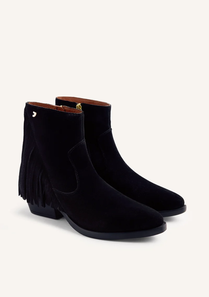 LEATHER FRINGES ANIMAL PRINTBOY BOOTS EITZEN
