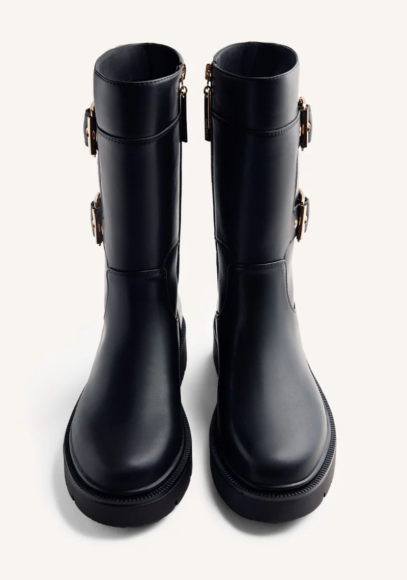 LEATHER BIKER BOOTS PETOSKEY