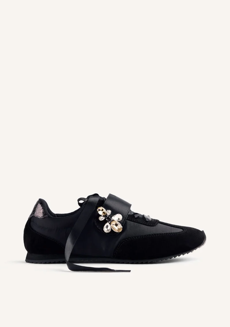 LEATHER AND SATIN SNEAKERS WASECA