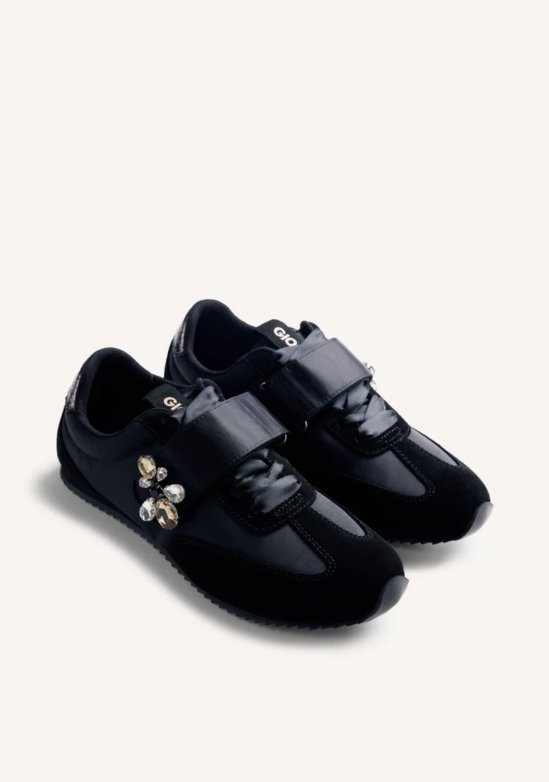 LEATHER AND SATIN SNEAKERS WASECA