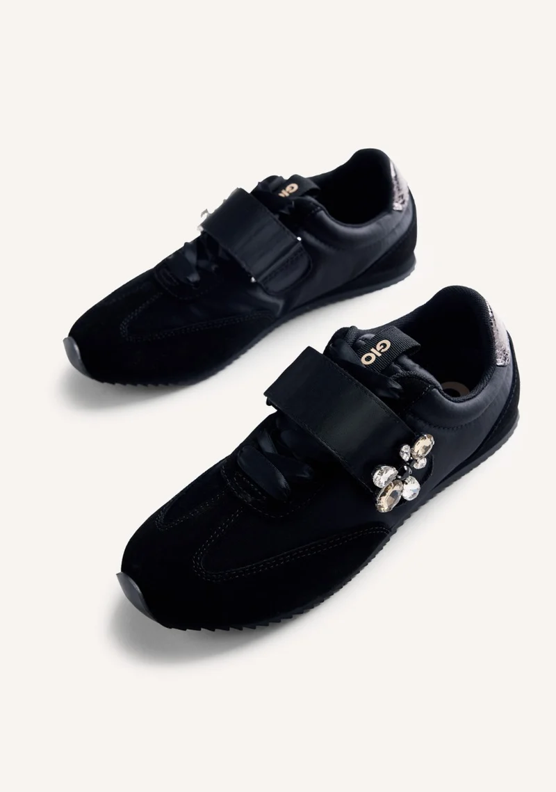 LEATHER AND SATIN SNEAKERS WASECA