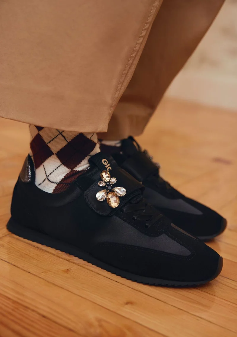 LEATHER AND SATIN SNEAKERS WASECA