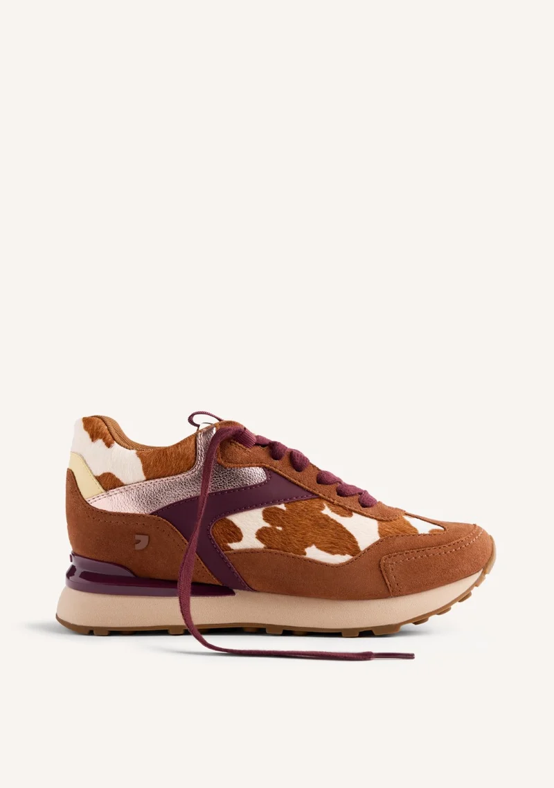 ANIMAL PRINT LEATHER WEDGE SNEAKERS MACKFORD