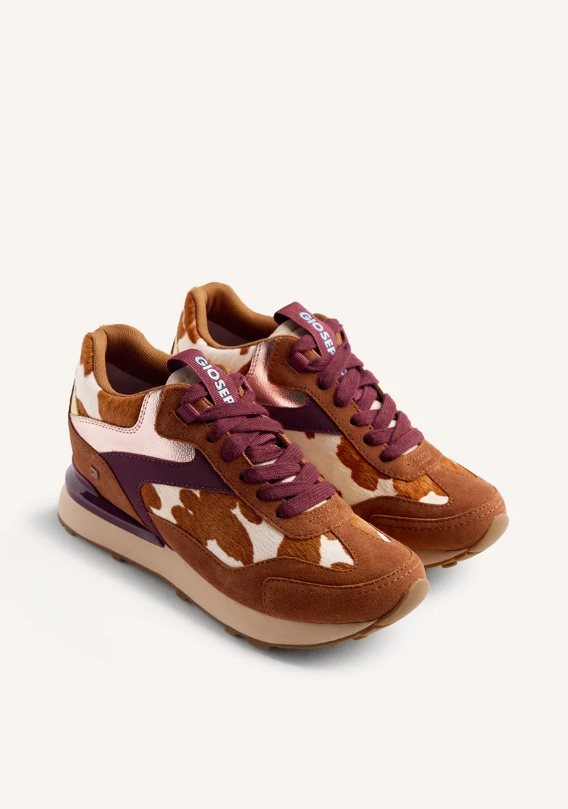 ANIMAL PRINT LEATHER WEDGE SNEAKERS MACKFORD