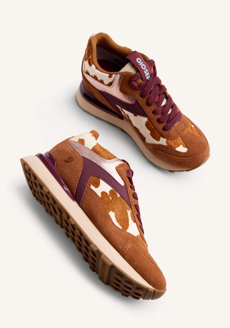 ANIMAL PRINT LEATHER WEDGE SNEAKERS MACKFORD