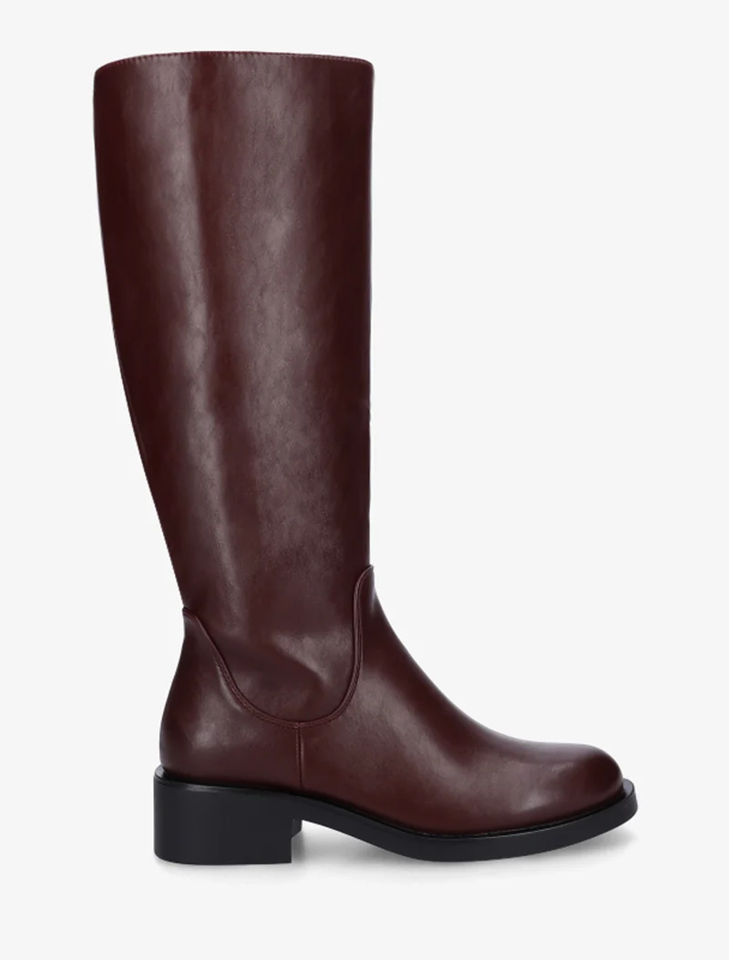 Bottes plates basiques en simili - Bordeaux