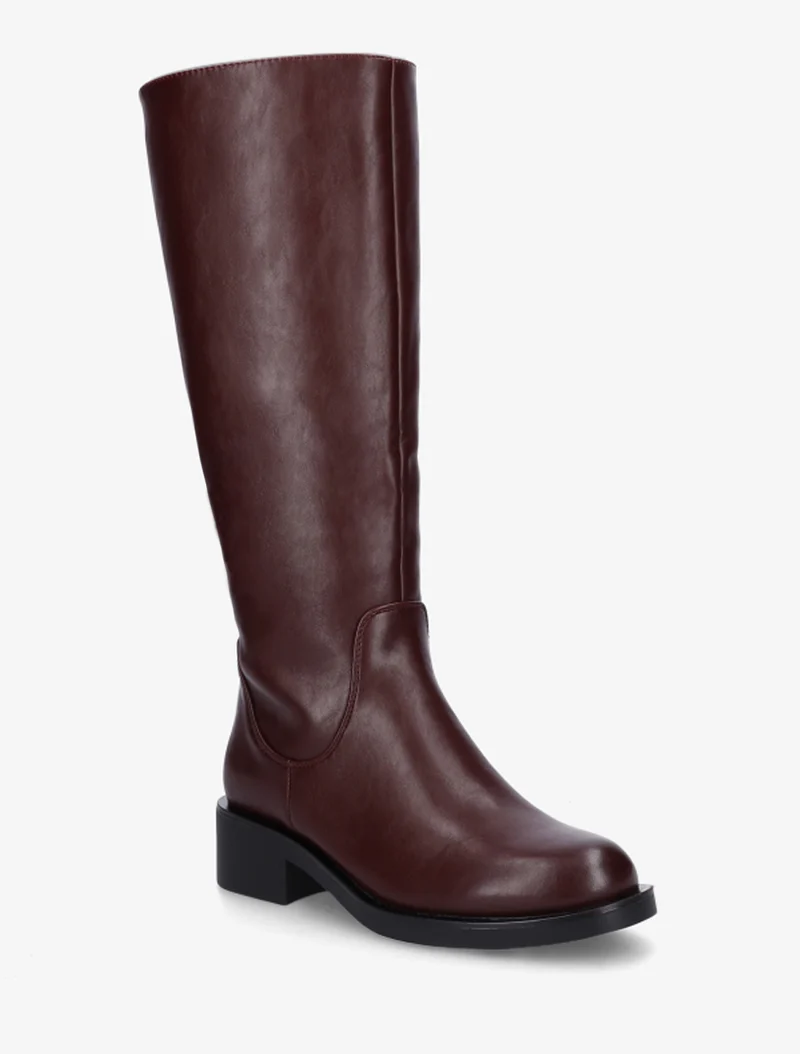 Bottes plates basiques en simili - Bordeaux
