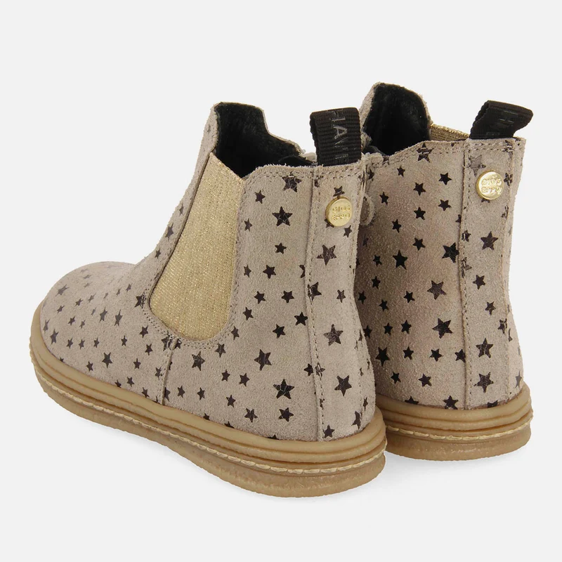 SUEDE BOOTS WITH STARS AND LEATHER DETAILS